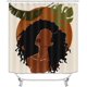 thumbnail image 2 of Juego de 4 cortinas de ducha para niña negra, diseño de mariposas con motivos florales, color azul, verde azulado y rosa, decoración de baño para mujer afroamericana, cortina de ducha de tela negra, 2 of 7