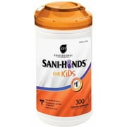 Sani-Hands 4 Kids Instant Hand Sanitizing Wipe, 300 Sheets, 7.5" x 5", 1-Ply, Unscented, White, Pack of 6