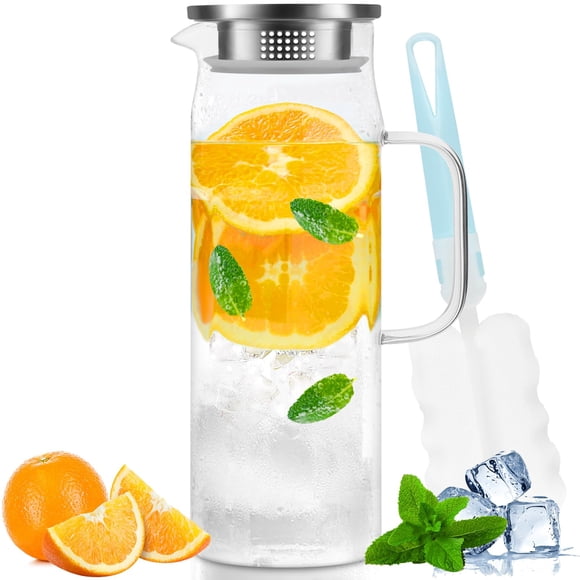 Jarra de vidrio Yirilan de 1.5 L con tapa de borosilicato resistente al calor