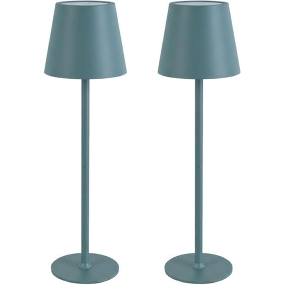 Set of 2 Rechargeable Touch Table Lamp, Portable LED Desk Lamps, Battery Operated, 3 Color Stepless Dimming Up, Indoor/Outdoor 15 Cordless Table Lamps Secure Bright for Restaurant,Bedroom(Blue)（XX）