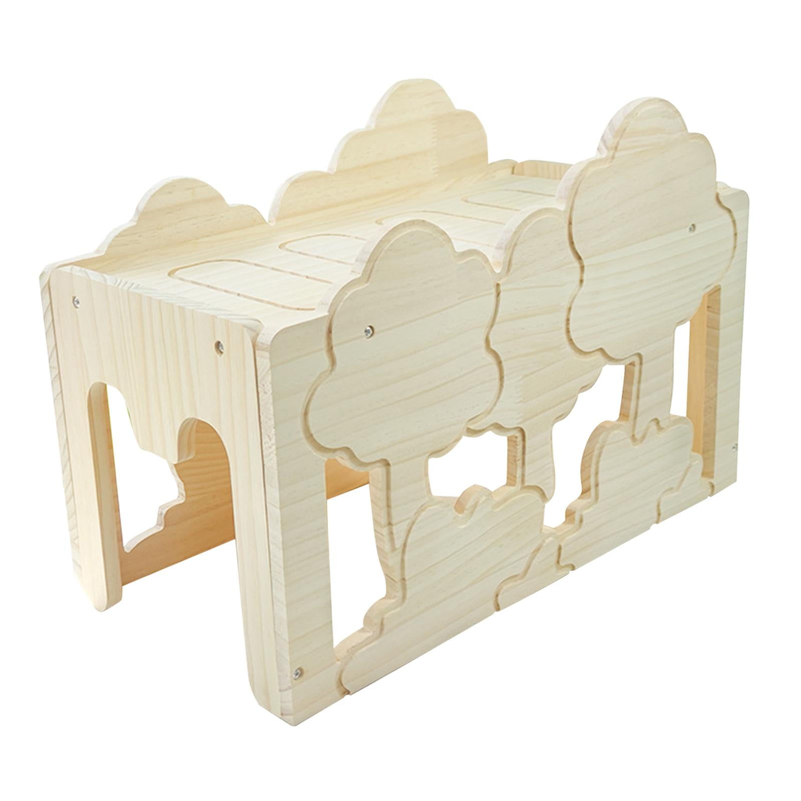 TOOYFUL Habitat Decor Sleeping Nest Solid Wood Hamster Hideout Small Pets Activity Toy for Gerbil Hedgehog Hiding I