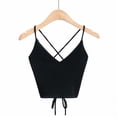 thumbnail image 2 of Crop Tops for Women Sexy Backless Black Crop Top, 2 of 9