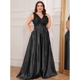 thumbnail image 5 of AURA Plus Size Deep V Neck Mermaid Evening Dress Sexy Backless Long Formal Gown, 5 of 8