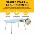 thumbnail image 4 of Blue Snowman Christmas Table Cloths for 8 Foot Rectangle Tables, Xmas Snowflake Birds Berry Winter Patio Waterproof Elastic Fitted Tablecloths, Washable Rectangular Table Cover for Camping, 4 of 8