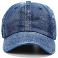 thumbnail image 2 of Washed Baseball Cap Distressed Denim Cotton Dad Hat Adjustable Polo Trucker Unisex Style Hat, 2 of 7