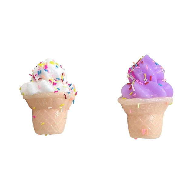 YWIYIUD 2PCS 2.36 Inch Cute IceCreamShaped Model for Stress Reliefing Slow Rising Sensory SqueezeToy for Home Kitchen Cabinet Desk Shops Party Decor and Photography Props