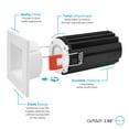 thumbnail image 3 of Luxrite 2" Square LED Recessed Lighting, 15W, 5CCT 2700K-5000K, 1000LM, Dimmable, Wet Rated 2-Pack, 3 of 8