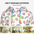 thumbnail image 4 of Uemuo Fruit Pattern Women's Hoodie with Eye-catching Drawstrings- Casual Pullover Hoodie with Kangaroo Pocket, Stylish Hooded Sweatshirt-XX-Large, 4 of 7