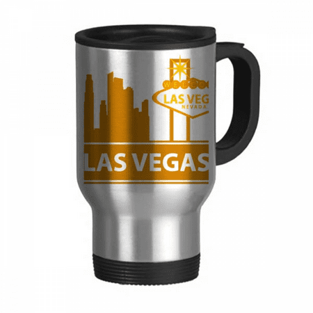 

Welcome To Las Vegas Nevada America Travel Mug Flip Lid Stainless Steel Cup Car Tumbler Thermos