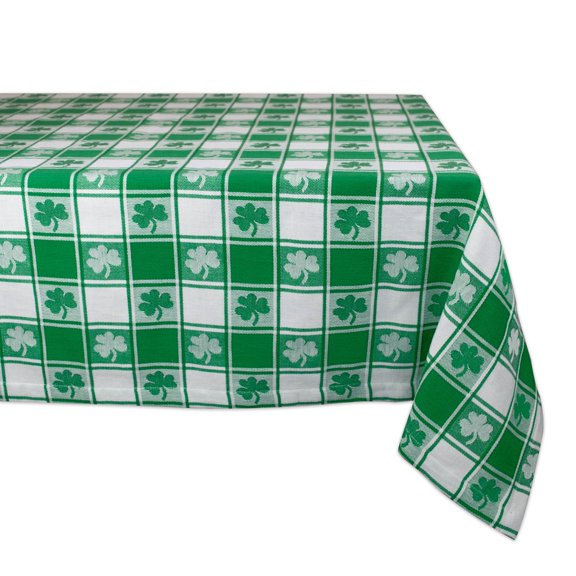 DII 52x52" Modern Cotton Shamrock Woven Check Tablecloth in Multi-Color