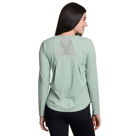 RBX Active Women's Lightweight Long Sleeve Workout Top with Mesh