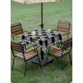 thumbnail image 4 of Outdoor Tablecloth with Umbrella Hole for Patio/Picnic/Party/Camping, Grey Geometric Waterproof Table Cloth Square Cover Washable, Black White Boho (54"x 54"), 4 of 9