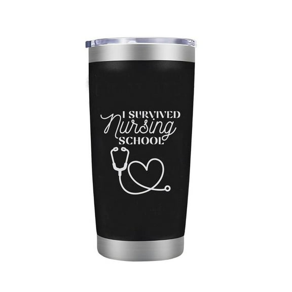Nursing School Graduation Gifts Thank You Appreciation Mug for Nurse Practitioner - Survived Nursing Tumbler Hilarious Sister 20 oz - Laser Engraved