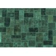 thumbnail image 1 of Ahgly Company Indoor Rectangle Abstract Turquoise Blue Modern Area Rugs, 7' x 9', 1 of 4