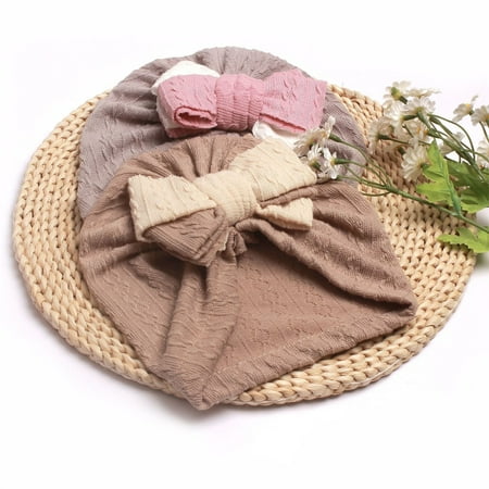 

nsendm Toddler Baby Boys Girls Knitted Cap Beaniess Bowknot Knotted Elastics Turban Hat Baby Mariners Hat Hat Grey One Size