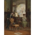 thumbnail image 2 of Rudolf Rössler 15x18 Black Ornate Wood Framed Double Matted Museum Art Print Titled - Surprising Visit, 2 of 5