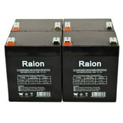 Raion Power 12V 5Ah Replacement Battery for Leoch Battery DJW12-4.5 - 4 Pack
