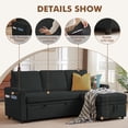 thumbnail image 5 of Pingliang Home Pull Out Sleeper Sectional Sofa Bed with Storage Chaise, Convertible L Shaped Couch with Side Pockets,Modern Linen Reversible Sofa Couch for Living Room Apartment Office Studio, 5 of 8