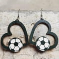 thumbnail image 7 of GKNET Boho Sport Football Big Love Heart Ear Hoop Earrings Wood Women Jewellery New-Basketball, 7 of 7