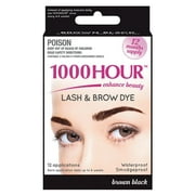 1000 Hour Eyelash & Brow Dye / Tint Kit Permanent Mascara (Brown Black)