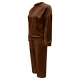 thumbnail image 5 of Ltctricy Sweatsuits for Women Long Sleeve Mock Neck Pullover Sweatshirt Wide Leg Pants Matching Lounge Sets 2 Piece Tracksuits(Coffee,X-Large), 5 of 5