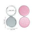 thumbnail image 2 of Unique Bargains 1 Pc Women Double-sided Makeup Mirror for Travel Vacation Pink Aluminum Mirror PU Leather, 2 of 3