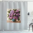 thumbnail image 1 of Flower Shower Curtain, Oil Painting Artwork of a Spring Bouquet in a Vase Lilac Blossoms Seasonal Nature, Fabric Bathroom Set with Hooks, 69W X 84L Inches Extra Long, Multicolor, by Ambesonne, 1 of 3