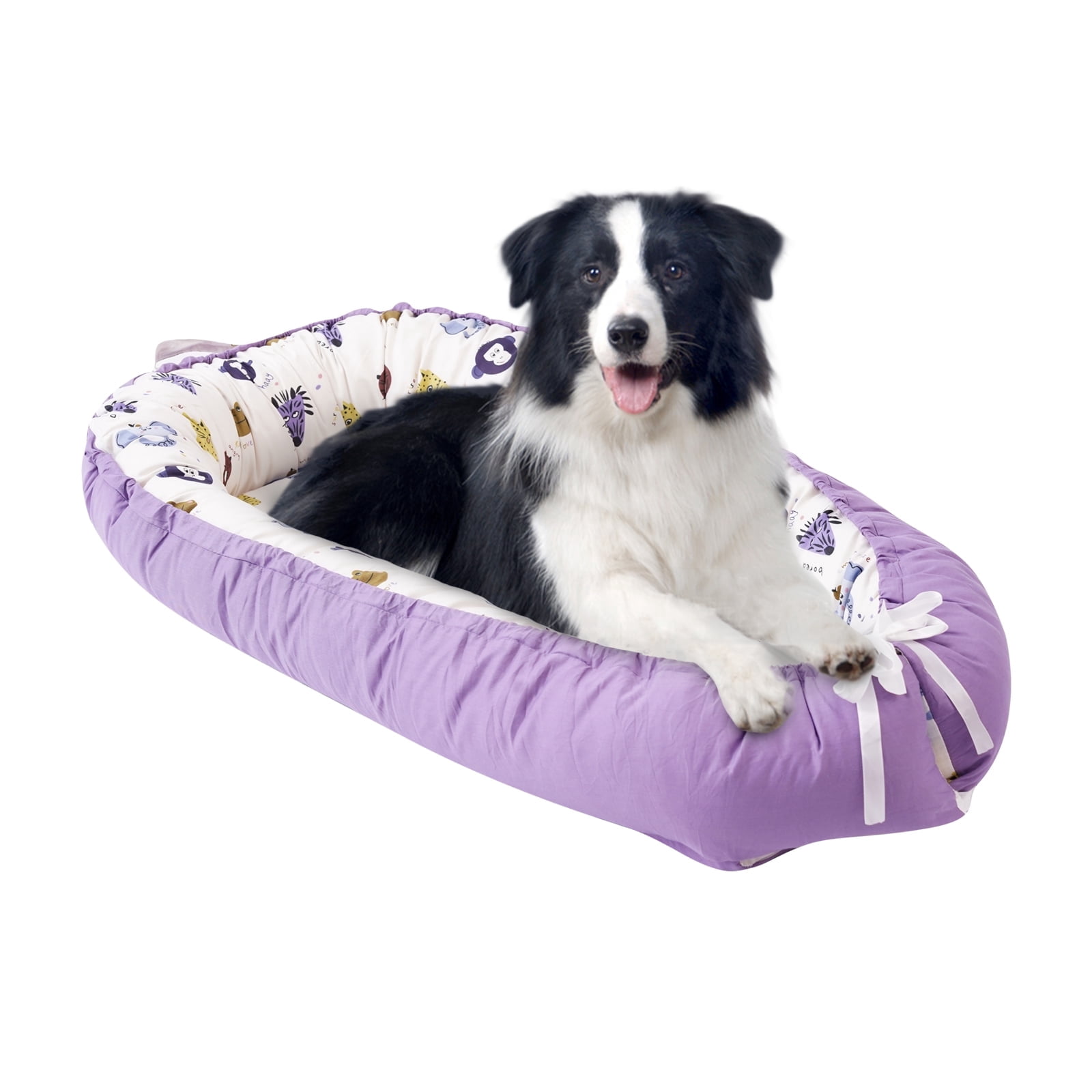 Dog Bed and Cat Bed - 100% Cotton with Foam Pet Bed for Small and Large Dogs