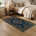 thumbnail image 2 of ODIKA Bold Border Interlocking Zigzag Stripes Herringbone Southwestern Refined Non-Slip Low Profile for Guest Room, Lounge, Apartment, 2 of 7