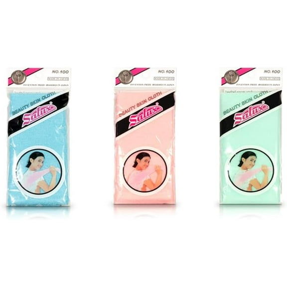 Salux Bath Towel Blue Peach Green 3 Count Pack