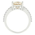 thumbnail image 4 of Clara Pucci 14K White Gold Solid Gold Morganite Solitaire with Accents Anniversary Ring for Women - 2.48 cttw Princess Cut, 4 of 8