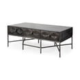 thumbnail image 1 of homeroots Salon 376268 Table Basse Rectangulaire en Bois Massif avec 3 Tiroirs, 1 of 1