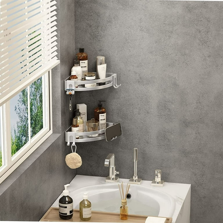 8 Bathroom Shampoo / Shower Corner Shelf After Tile Add-on delorean Gray 
