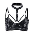 thumbnail image 2 of FhsagQ Womens Lingerie Plus Size Crotchless Bra Leather Bra Adjustable Bra Couple Home Bra Collar Womens Lingerie Robe Lingerie for Women Set Cute Black XXL, 2 of 8