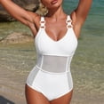 thumbnail image 7 of mgoYE Swimsuit for Women Tummy Control Women Ruched Slimming One Piece Swimsuits Tummy Control Vintage Bathing Suits(White,S), 7 of 7