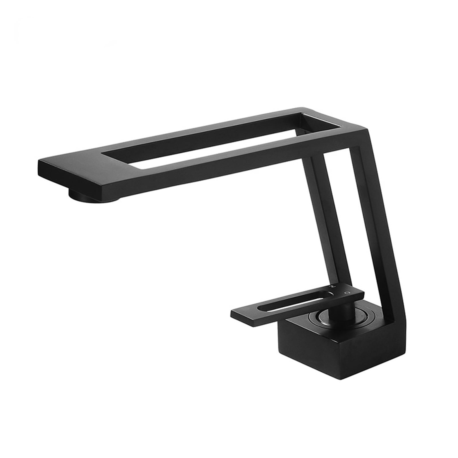 Bathroom Basin Faucet Cold & Hot Water Mixer Sink Tap, Single Handle Deck Mounted Black Tap