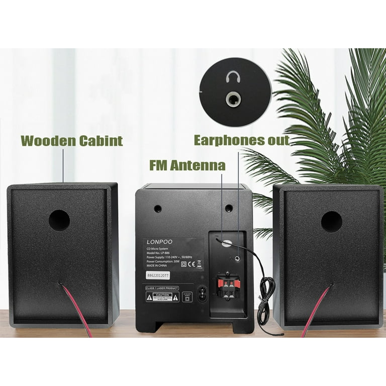 LONPPO LP886 Bluetooth Shelf Music System with CD Player
