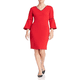 thumbnail image 1 of Vestido ajustado y acampanado Calvin Klein para mujer rojo 8, 1 of 2