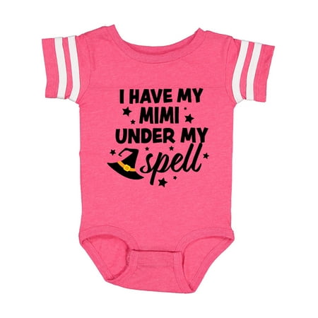 

Inktastic I Have My Mimi Under My Spell with Cute Witch Hat Gift Baby Boy or Baby Girl Bodysuit