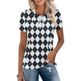 thumbnail image 2 of DHFJKG Polo Shirts For Women Fashion Graphic Short Sleeve Regular Fit Stretchy Soft Golf Shirts Trendy Tops, 2 of 3