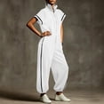 thumbnail image 5 of Short Sleeve Rompers For Women Overalls For Women Summer Work Top Plus Size 2 Piece Sets For Curvy Women Solid Color Work Blouses Causal Top Trending Womens Clothes Cute Womens Summer Clothes, 5 of 9