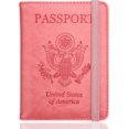 thumbnail image 2 of Passport and Vaccine Card Holder Combo,Cover Case with CDC Vaccination Card Slot, Leather Travel Documents Organizer Protector, with RFID Blocking, for Women and Men, 2 of 6