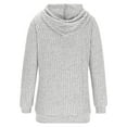 thumbnail image 4 of Miluxas Hoodies for Women Casual Long Sleeve Textured Knit Loose Drawstring Hooded Sweatshirt Gray XXl(XXL), 4 of 6