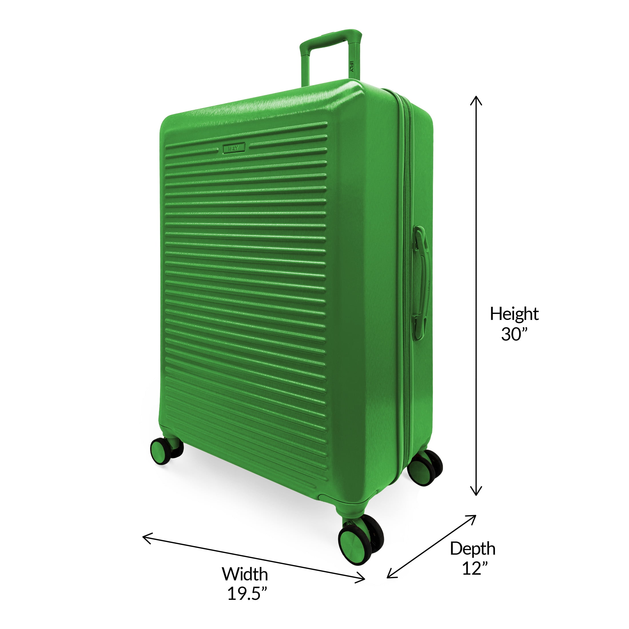 iFLY Volt 28" Expandable Hardside Spinner Large Checked Luggage, Hunter Green