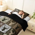 thumbnail image 3 of Manfei Vintage Deer Silhouette Twin Comforter Sets,Wooded Pine Print Bedding Set,Dark Brown,Black Reversible,2pcs,1 Comforter and 1 Pillowcase, 3 of 7