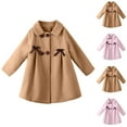 thumbnail image 4 of Gpaecead Trendy Girls Pea Coat Solid Color Long Sleeve Warm Coat Casual Loose Long Jacket Pink, 4 of 4