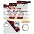 thumbnail image 5 of Love Christmas Black Out Curtains 72 Inch Long, Light Blocking Drapes with Black Liner, Tropical Tree Red Black Plaid Xmas Thermal Insulated Blackout Curtains for Bedroom Living Room 52"x72" 2 Panels, 5 of 8