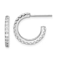 thumbnail image 3 of Sterling Silver Rhodium-Plated Cubic Zirconia Hoop Earrings, 3 of 3