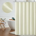 thumbnail image 6 of Utopia Alley Waffle Weave Shower Curtain for Bathroom, 120 GSM Weighted Polyester Bath Curtain (71" W × 71" H, Beige), 6 of 11