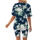 thumbnail image 5 of ICHUANYI Liquidación, Tops de manga corta con cuello en V de verano para mujer, pantalones cortos, ropa cómoda para el hogar, conjuntos de traje de dos piezas ICHUANYI WER2023082201393, 5 of 7